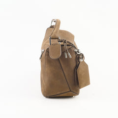 Loewe Small Featherlight Nubuck Puzzle Brown