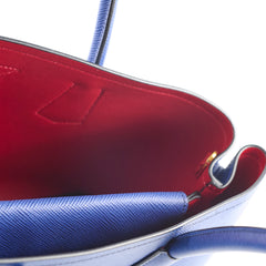 Prada Saffiano Cuir Double Tote Bag Blue