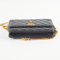 Chanel Wallet on Chain Crush Black Microchipped