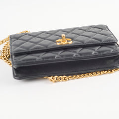Chanel Wallet on Chain Crush Black Microchipped
