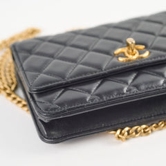 Chanel Wallet on Chain Crush Black Microchipped