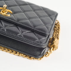 Chanel Wallet on Chain Crush Black Microchipped