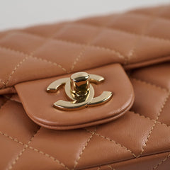 Chanel Mini Rectangle Lambskin Caramel Dark Beige (30 series)