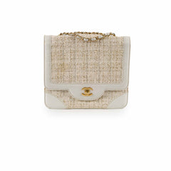 Chanel Vintage White Tweed Square
