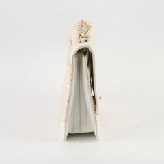 Chanel Vintage White Tweed Square