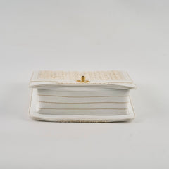 Chanel Vintage White Tweed Square