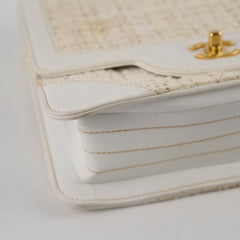 Chanel Vintage White Tweed Square