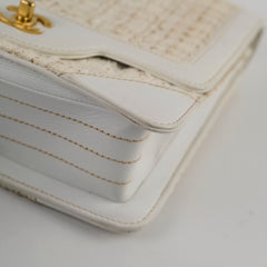 Chanel Vintage White Tweed Square