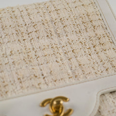 Chanel Vintage White Tweed Square