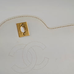 Chanel Vintage White Tweed Square