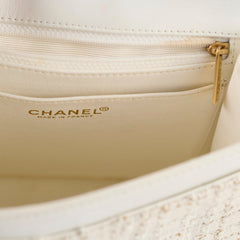 Chanel Vintage White Tweed Square