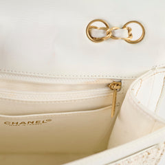 Chanel Vintage White Tweed Square