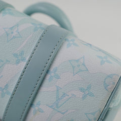 Louis Vuitton Keepall Bandouliere Aqua 25 Blue
