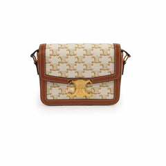 Celine Teen Canvas Triomphe White