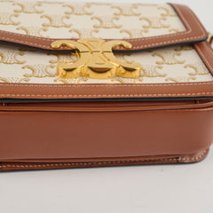 Celine Teen Canvas Triomphe White