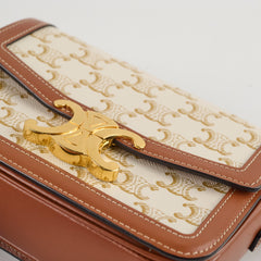 Celine Teen Canvas Triomphe White