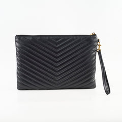 Saint Laurent Cassandre Matelasse Pouch Black