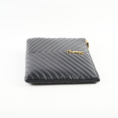 Saint Laurent Cassandre Matelasse Pouch Black