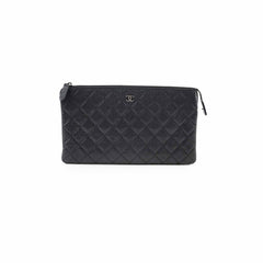 Chanel Caviar Iridescent Zip Pouch Black