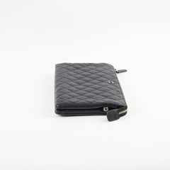 Chanel Caviar Iridescent Zip Pouch Black