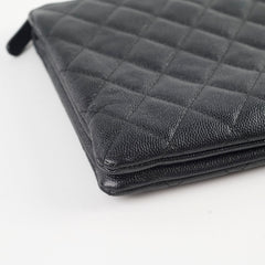 Chanel Caviar Iridescent Zip Pouch Black