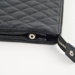 Chanel Caviar Iridescent Zip Pouch Black