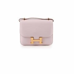 Hermes Mini Constance 18 Chevre Mysore Mauve Pale Pink - B Stamp (2023)