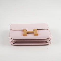 Hermes Mini Constance 18 Chevre Mysore Mauve Pale Pink - B Stamp (2023)