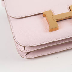 Hermes Mini Constance 18 Chevre Mysore Mauve Pale Pink - B Stamp (2023)