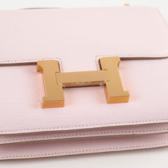 Hermes Mini Constance 18 Chevre Mysore Mauve Pale Pink - B Stamp (2023)