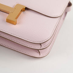 Hermes Mini Constance 18 Chevre Mysore Mauve Pale Pink - B Stamp (2023)