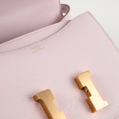 Hermes Mini Constance 18 Chevre Mysore Mauve Pale Pink - B Stamp (2023)