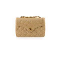 Chanel Vintage Flap Bag Beige 24K Lambskin (1 Series)