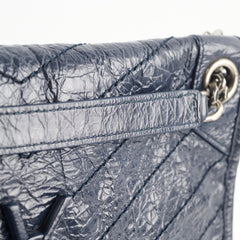 Saint Laurent Niki Medium Navy In Vintage Leather