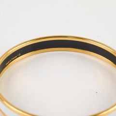 Hermes Uni White Enamel PM Caleche Bangle - Q Stamp
