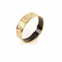 Hermes Balcons Du Guadalquivir Wide Bangle Gold/White - P stamp