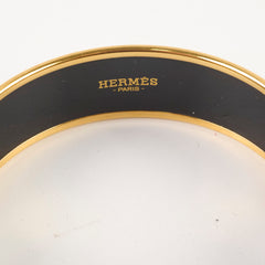 Hermes Balcons Du Guadalquivir Wide Bangle Gold/White - P stamp