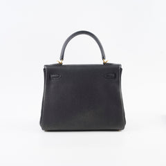 Hermes Kelly 25 Noir GHW Togo- C Stamp