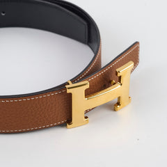 Hermes Constance Reversible Belt Size 80cm Gold/Black