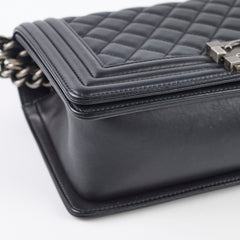 Chanel Old Medium Boy Lambskin Black