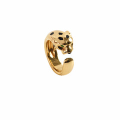 Cartier Panthère Ring Medium Model Size 55 Yellow Gold Onyx