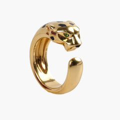 Cartier Panthère Ring Medium Model Size 55 Yellow Gold Onyx