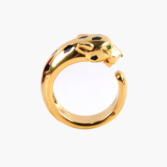Cartier Panthère Ring Medium Model Size 55 Yellow Gold Onyx