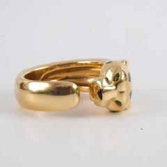 Cartier Panthère Ring Medium Model Size 55 Yellow Gold Onyx