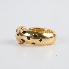 Cartier Panthère Ring Medium Model Size 55 Yellow Gold Onyx