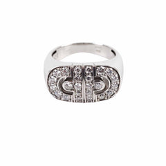 Bvlgari Diamond Parentesi 18k White Gold US Size 5 Ring