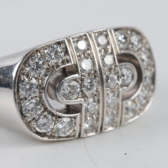 Bvlgari Diamond Parentesi 18k White Gold US Size 5 Ring
