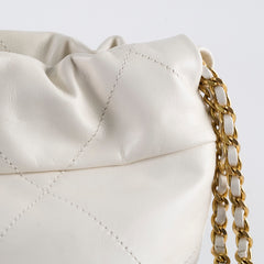 Chanel 22 Calfskin Backpack White Microchip