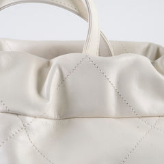 Chanel 22 Calfskin Backpack White Microchip