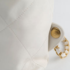 Chanel 22 Calfskin Backpack White Microchip